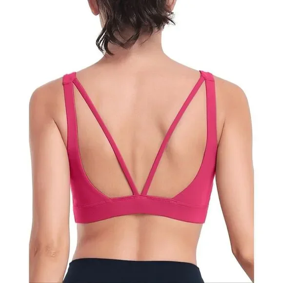 Sports Bra turquoise XL medium impact Support Yoga Bra Workout Bra  new - Picture 3 of 7